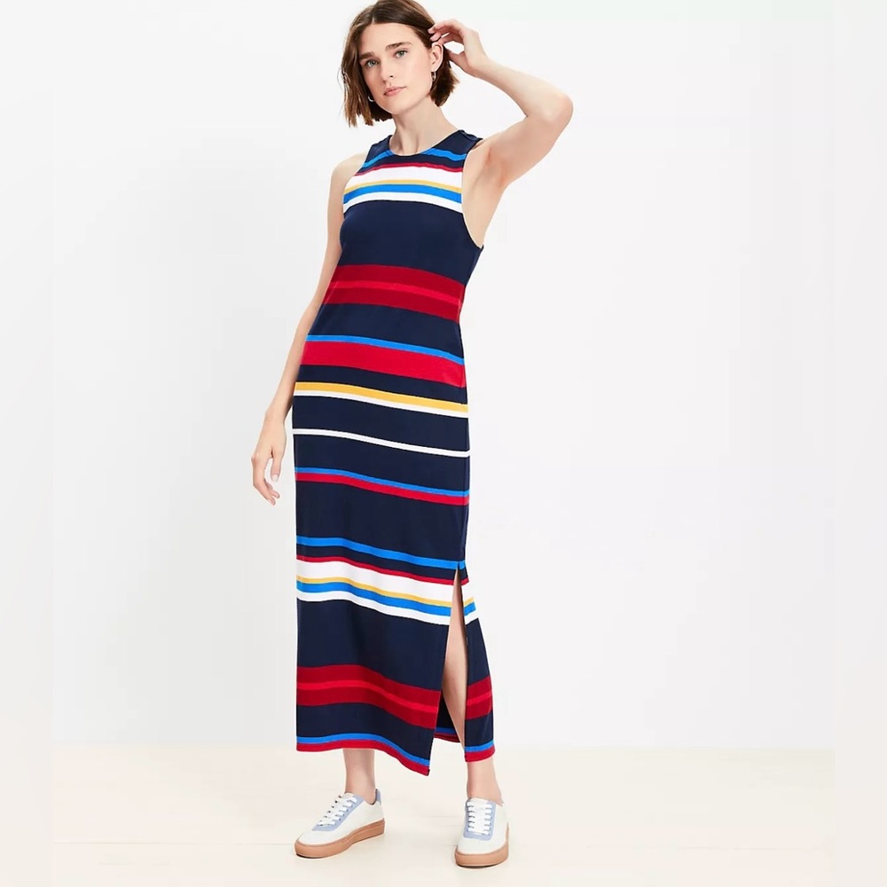Loft striped racerback maxi dress